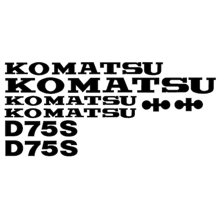Aftermarket D75S Komatsu Dozer Brand New Black Decal Set KOMD75SDECALSET